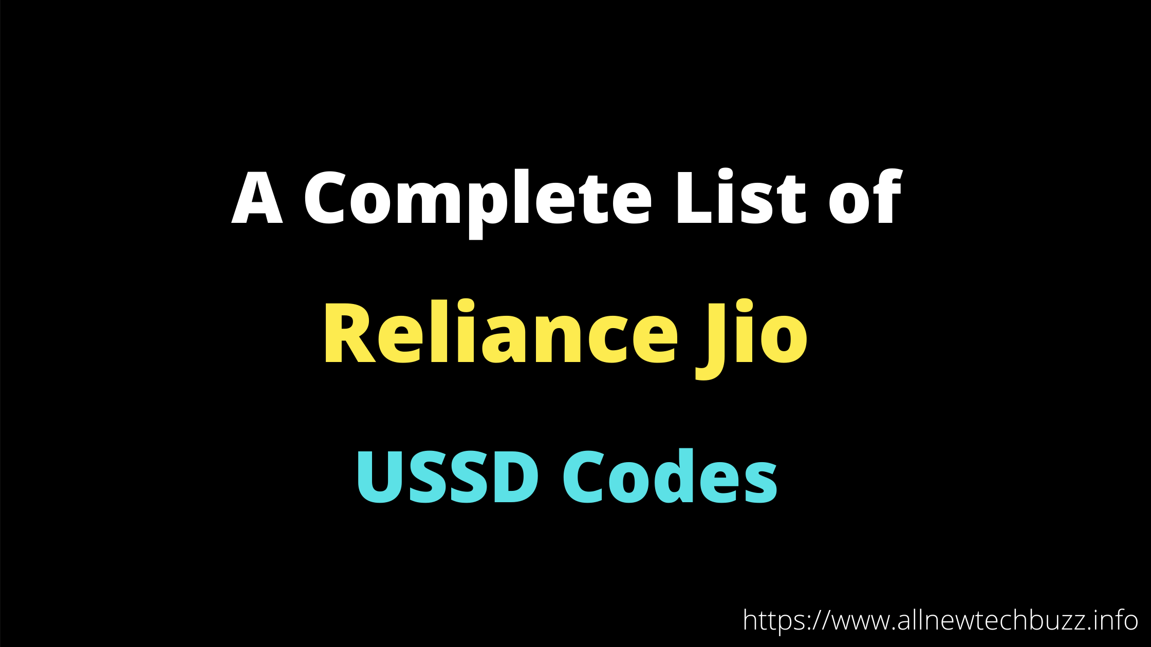 reliance jio ussd codes list