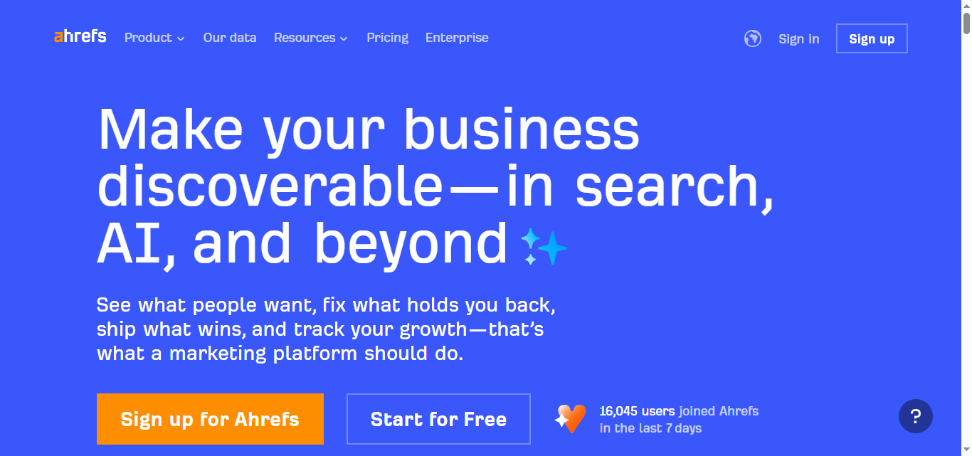 ahrefs ai powered marketing platform seo backlinks checker