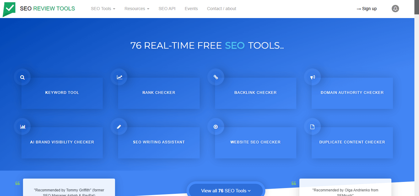 seo review tools website